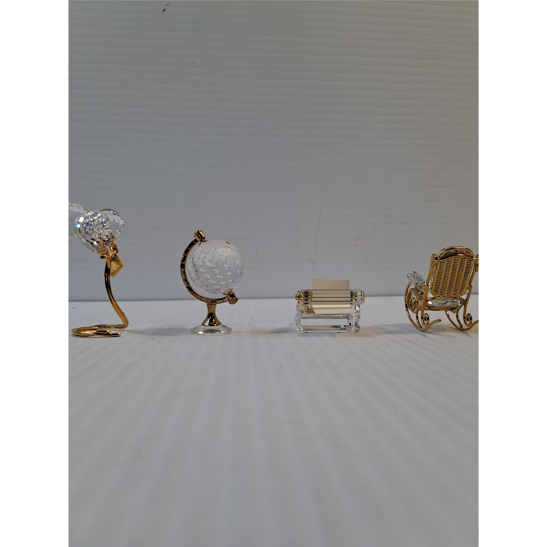 Miniature Crystal Figurines Balloons & Globe Unmarked , Typewriter ...