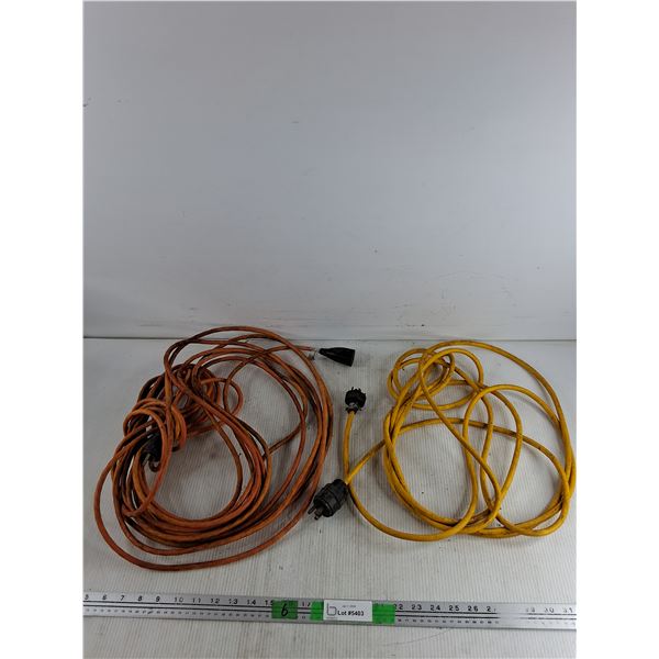 (2) Extension Cords - Approx 17' & 2.5', As Is