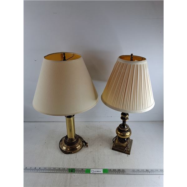 (2) Vintage Table Lamps - The Left One Powers On, As Is, The Right One - As Is, Needs Repair 23"