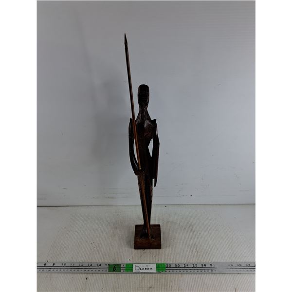 Carved Wood Warrior Sculpture/Figure 24" - PICK UP