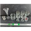 Image 1 : (2) Irish Coffee Goblets w/Gold Color Trim,  Glass Goblets, Tea Candle Holders, 8" Crystal Vase