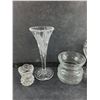 Image 2 : (2) Irish Coffee Goblets w/Gold Color Trim,  Glass Goblets, Tea Candle Holders, 8" Crystal Vase