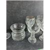Image 4 : (2) Irish Coffee Goblets w/Gold Color Trim,  Glass Goblets, Tea Candle Holders, 8" Crystal Vase