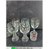 Image 5 : (2) Irish Coffee Goblets w/Gold Color Trim,  Glass Goblets, Tea Candle Holders, 8" Crystal Vase