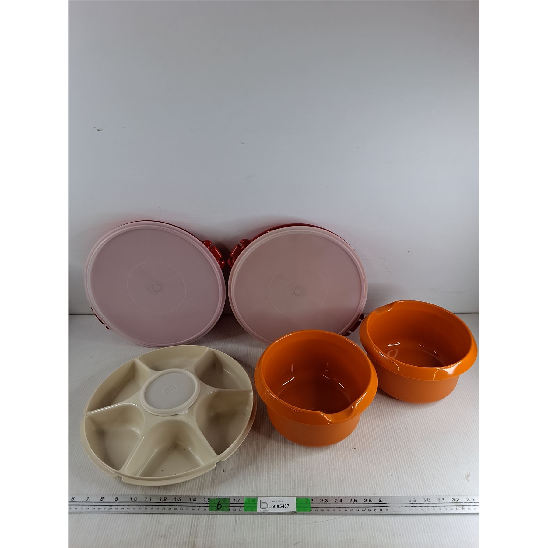 (3) Tupperware Divided Chip & Dip Platters 14
