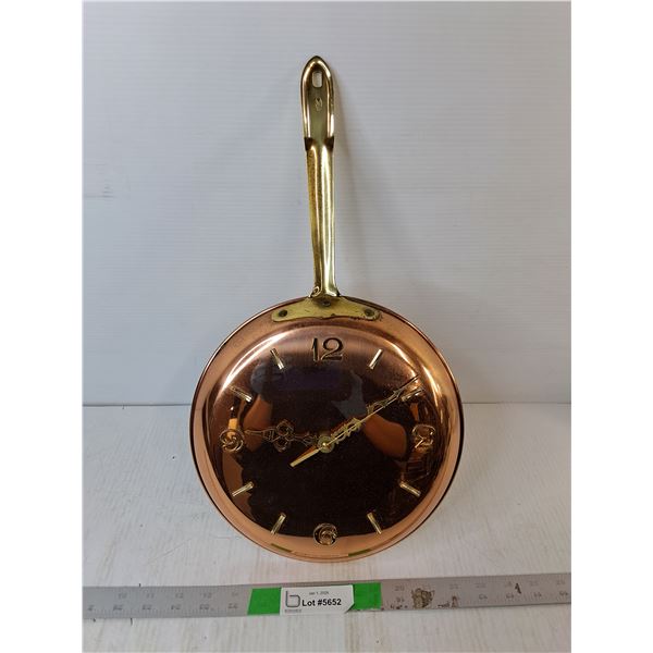 Copper Pan Style Wall Clock- Requires  Battery 18.5"