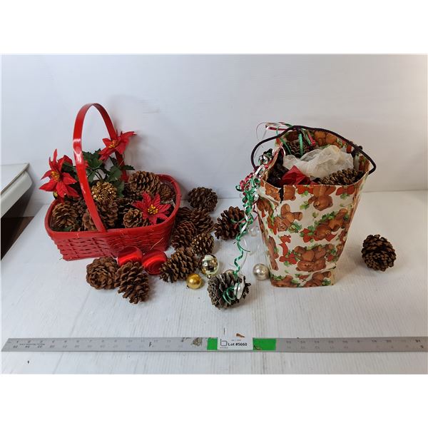 Artificial Christmas Bouquet, Pinecones
