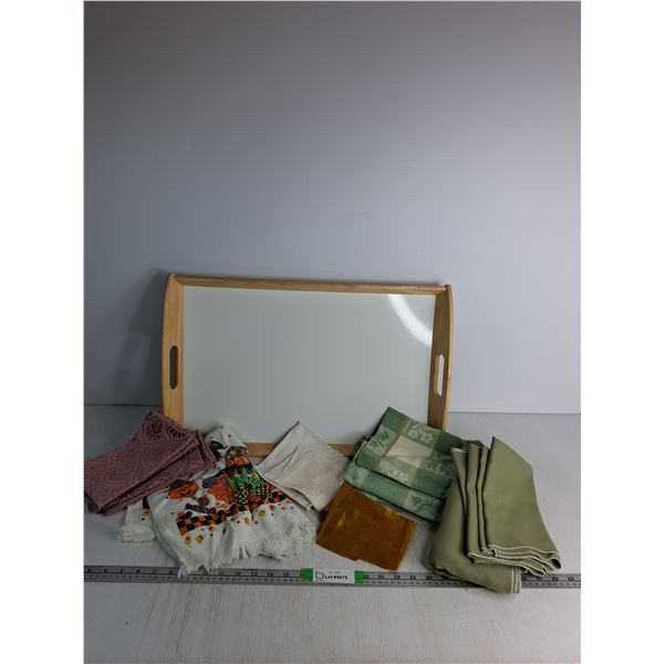 (17) Various Dish Towels Up To 21"x 13.5",  Serving Board 22.5"x 14.5"