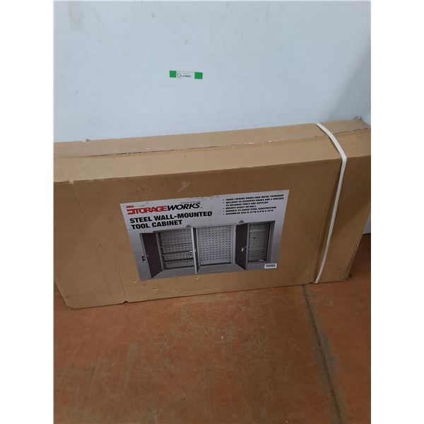 * Storage Works Steel Wall Mounted Tool Cabinet, Sealed, NIB, Dimensions in Pics, Cannot Ship