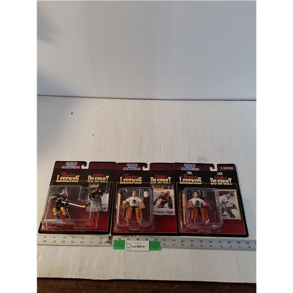 (3) NHL Timeless Legends Collectible Figurines, Tony Esposito, Phil Esposito, Glenn Hall, NIB