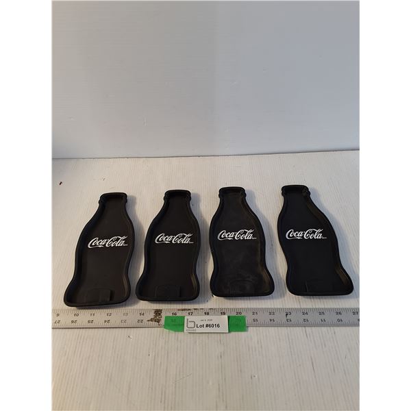 (4) Plastic Coca-Cola Coaster Trays, All 9.5" x 4"