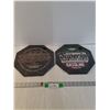 Image 1 : (2) Octogonal Shaped Fantasy Man Cave Signs, Both 12" x 12", Hot Rod Repair, Superior Gasoline