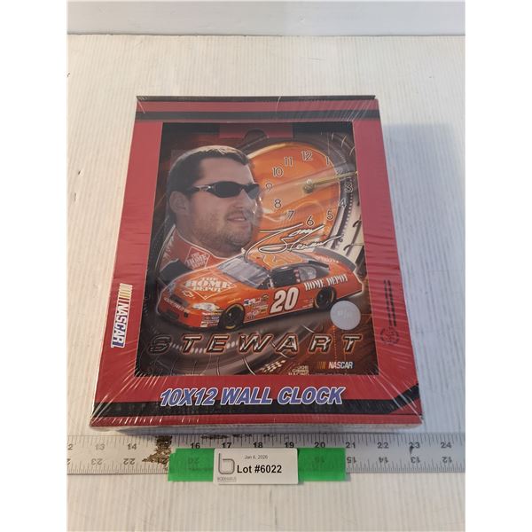 Tony Stewart 10 x 12 Nascar Wall Clock, As Is, Sealed NIB