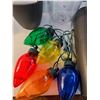 Image 6 : (2) Light Up Butterfly Decor Pieces, Powers On, (8) Flower Pots, Large Light Up Christmas Lights