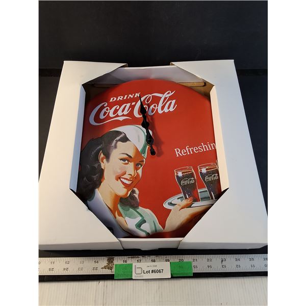 Drink Coca-Cola Bottle Cap Shaped Clock, Fantasy, As Is, 15" Diameter