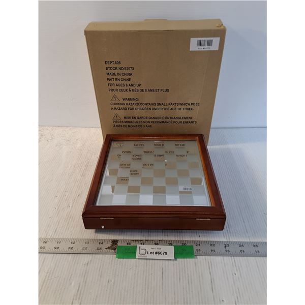 Mirror Like Chess/ Checkers Game Board, 10" x 10", Appears New
