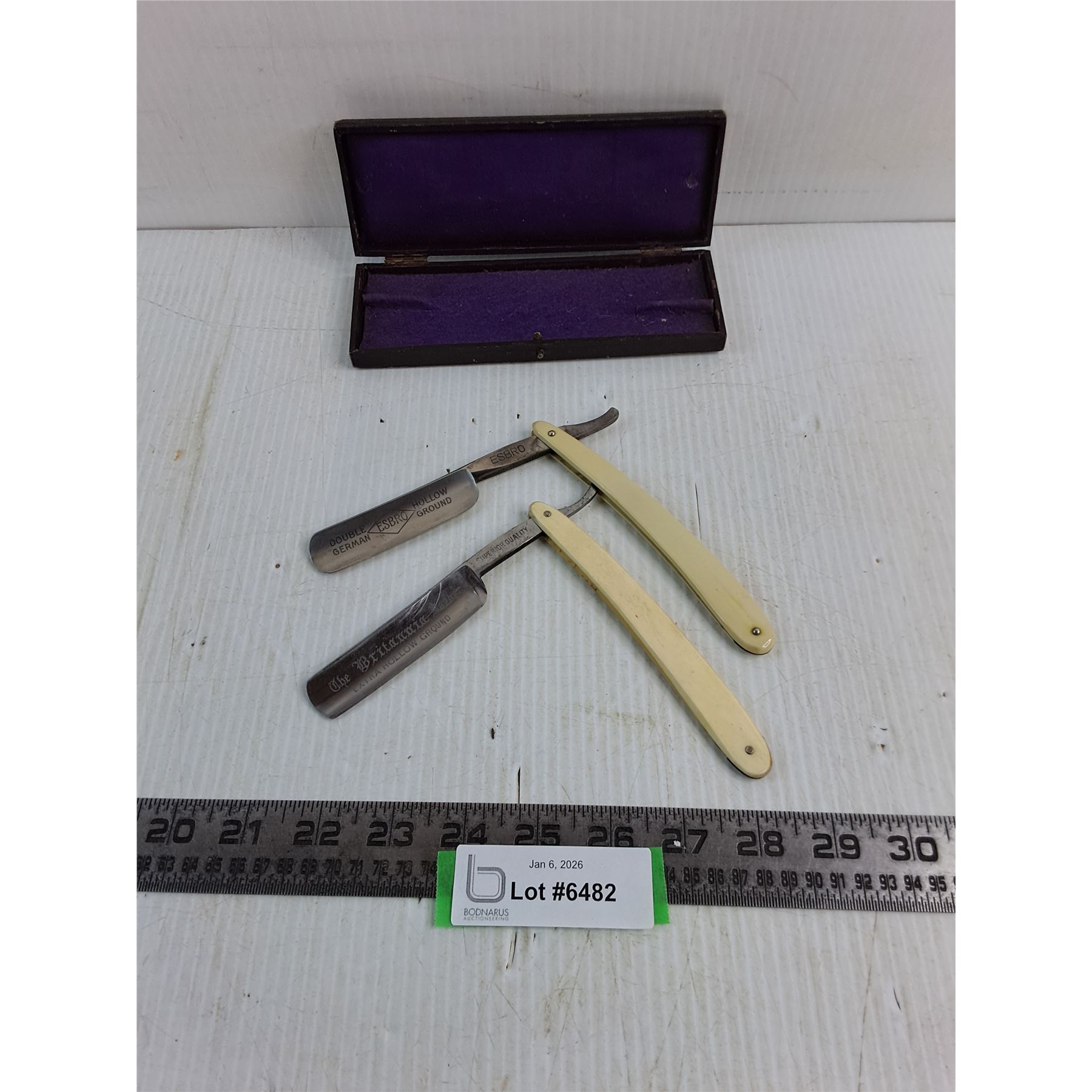 (2) Vintage Straight Razors w/Case