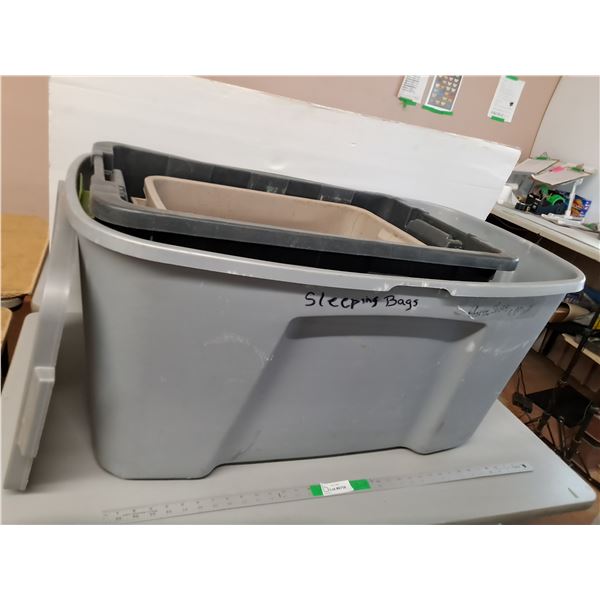*(3) Plastic Storage Totes & One Lid Up to 38.5", Cannot Ship