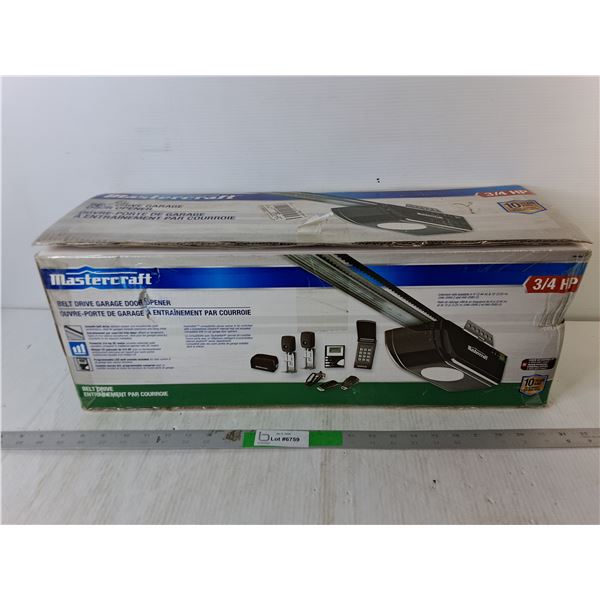 Mastercraft 3/4 HP Belt Drive Garage Door Opener- Appears NIB - PICK UP ONLY