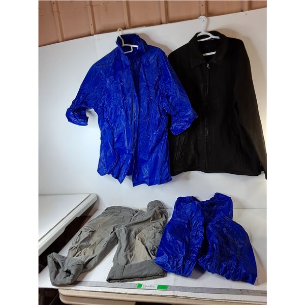 Rain & Blue Harbor Jacket- Approx. XL, Cargo Pants 36x34 & Rain Pants- Approx. S