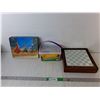 Image 1 : Whitman's Tin, Crayola Chalk, Glass Chess Set