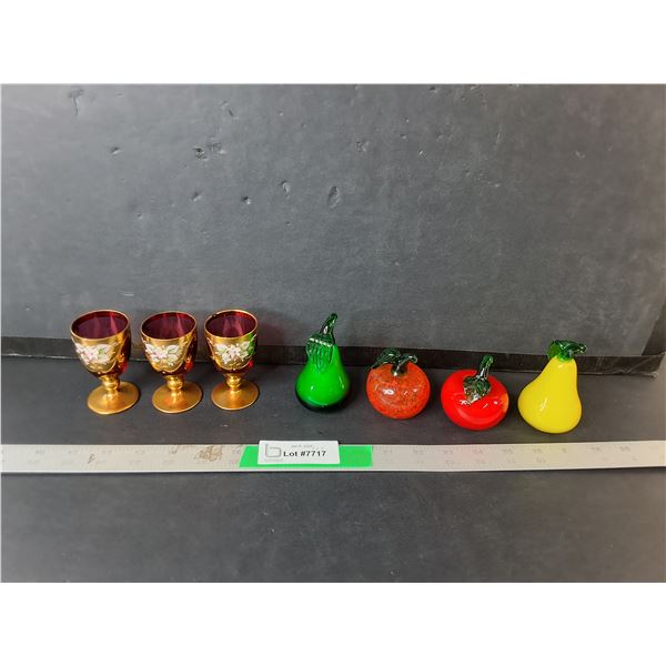 Decorative Shotglasses & Fruit Style Paperweights