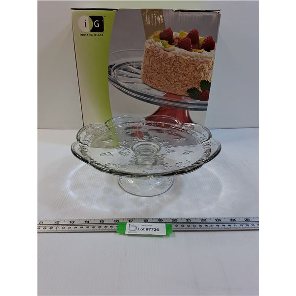 Glass Footed Cake Plate w/Not Original Box - 12" x 4"