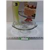 Image 1 : Glass Footed Cake Plate w/Not Original Box - 12" x 4"