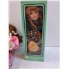 Image 3 : (2) Porcelain Dolls: 14" & 10" Tall