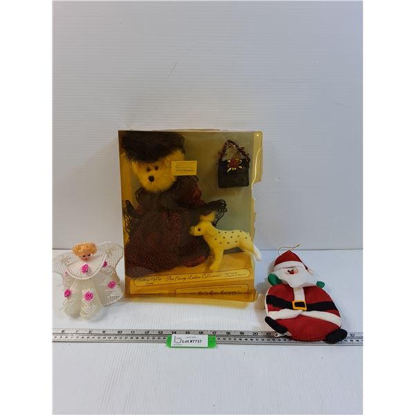 Teddy Bear Set, Santa Ornament, Angel Plastic Canvas Craft