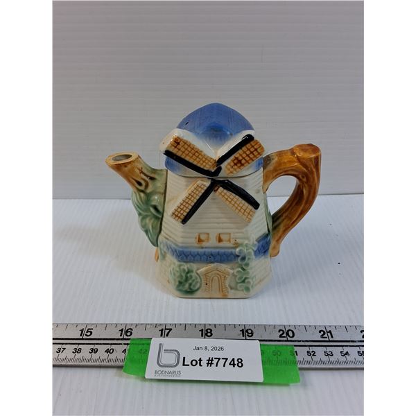 Ceramic Windmill Teapot - Made in Japan - 5" Tall