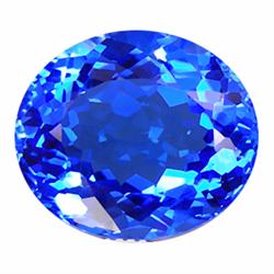 12.17ct Oval Portuguese Cut Top AAA Mystic Blue Quartz  (GEM-17427)