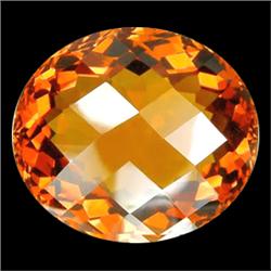 35.40ct Sparking Madeira Citrine Oval Checker Cut (GEM-18999)