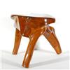 Image 4 : Hand Shaped Solid Teak Stool Bench Chair (DEC-112)