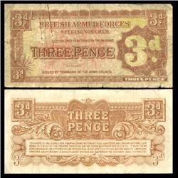 1948 3 Pence Military Note SCARCE (CUR-06057)