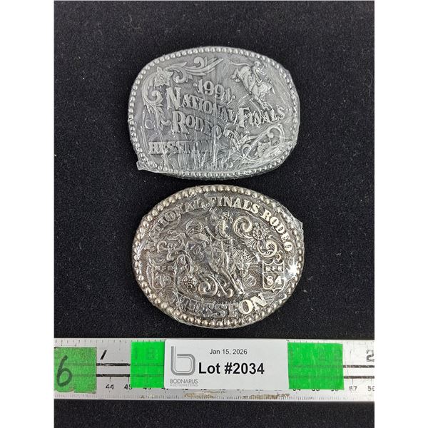 (2) National Finals Rodeo - Hesston Belt Buckles