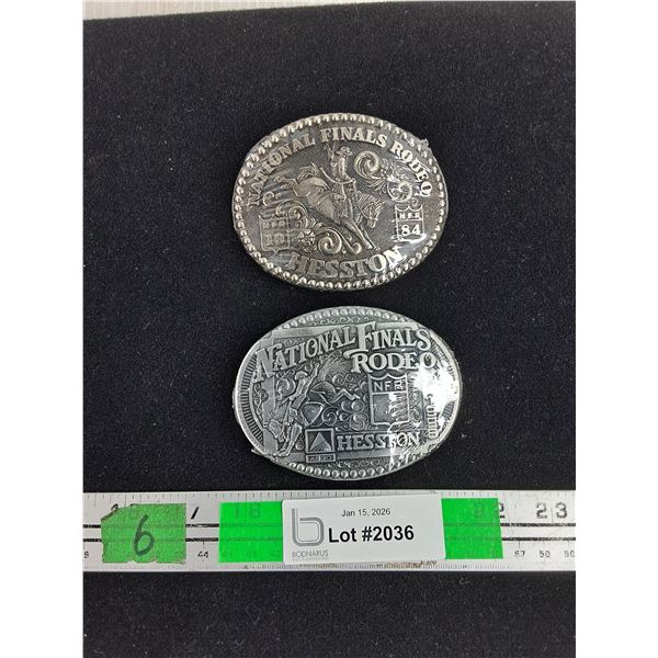 (2) National Finals Rodeo - Hesston Belt Buckles