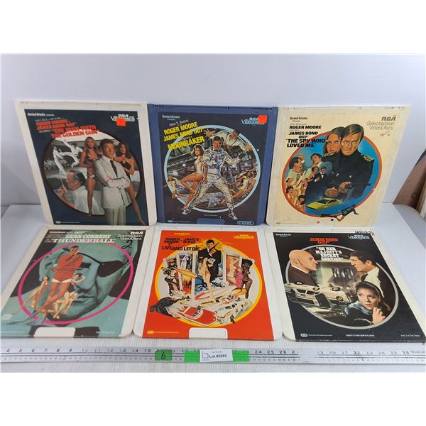 (6) Vintage RCA SelectaVision James Bond Video Discs