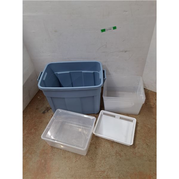 *Plastic Tray, Containers & Plastic Storage Tote 13" x 10" x 2", 14" x 7" x 11"