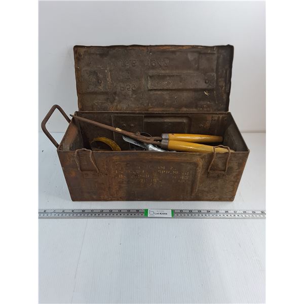 Vintage Ammo Box with Misc. Contents inside - PICK UP