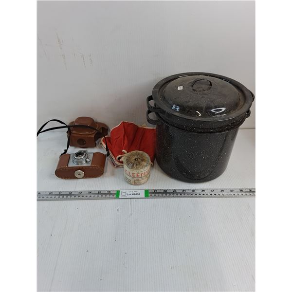 Vintage Kodak Camera with Case,Canner,Oil Filter,Tensor Bandage