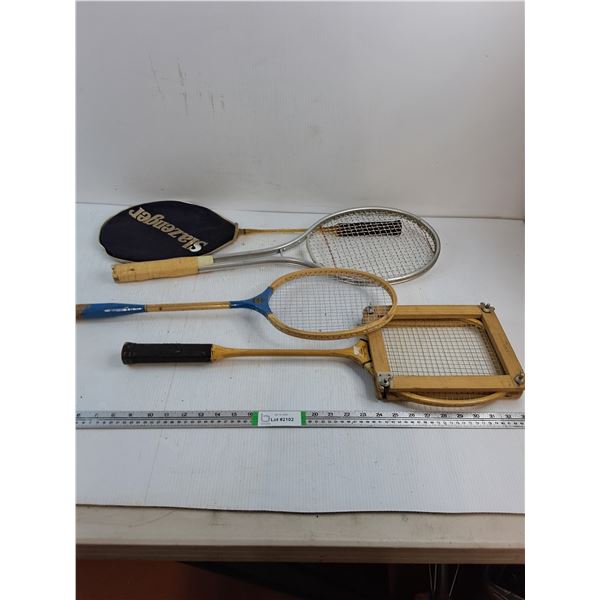 (3) Badminton Rackets and (1) Tennis Racket