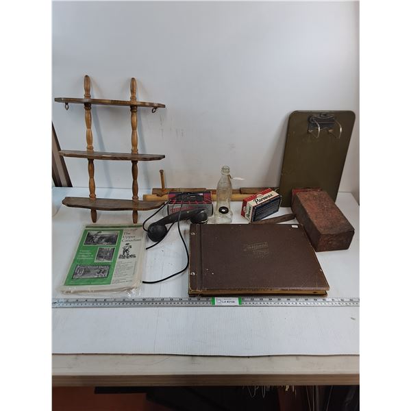 Vintage Accounting Ledger,Esso Parowax,Safari Camera,Wall Shelf and more in pictures
