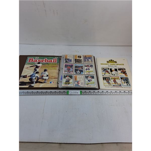 Binder of vintage NHL Hockey Cards-Cannot Guarantee Authenticity-Baseball Sticker Album 1983 and Hoc
