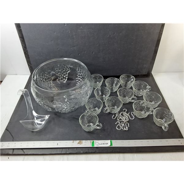 Glass Punchbowl Set with Plastic Ladle - PICK UP