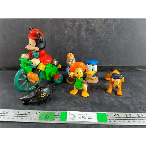 Assorted Toys - Pluto, Mickey Mouse, Batman, Chipmunk, Disney Ducks
