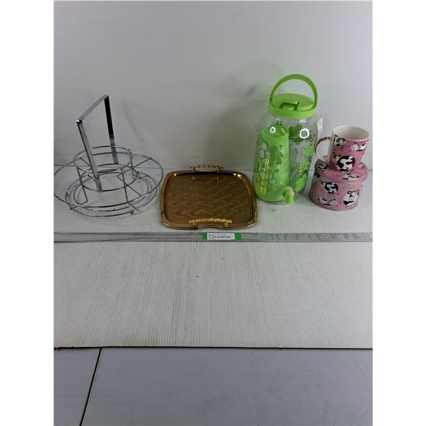 Condiment Holder,Serving Tray,Drink Dispenser,Mug and Coin Bank