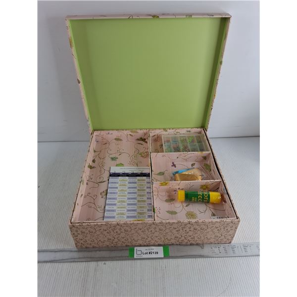 Assorted Scrapbooking Materials in Decorative Box