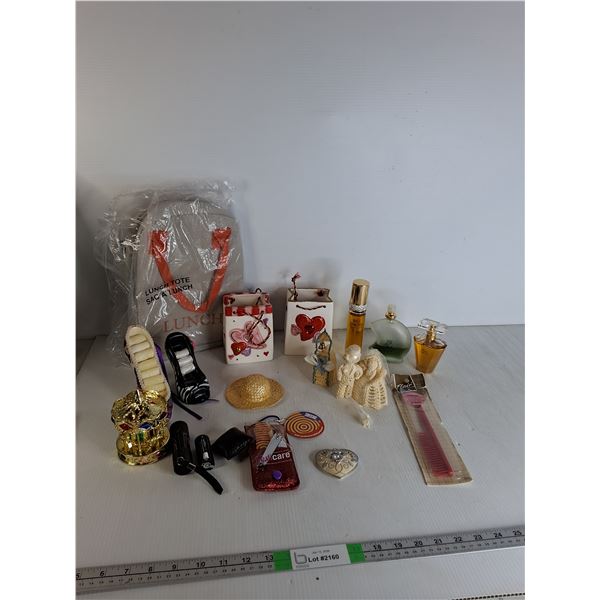 (2) Ring Holder, Lunch Tote Bag, (3) Perfume