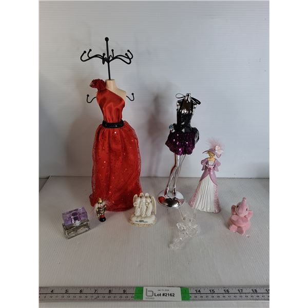 Women Staute- Necklace Holder, Perfume, Elephant Necklace/ Case